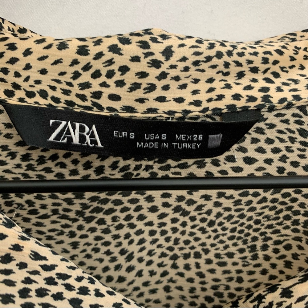 Zara Long Animal Print Blouse Dress - Picture 5 of 6
